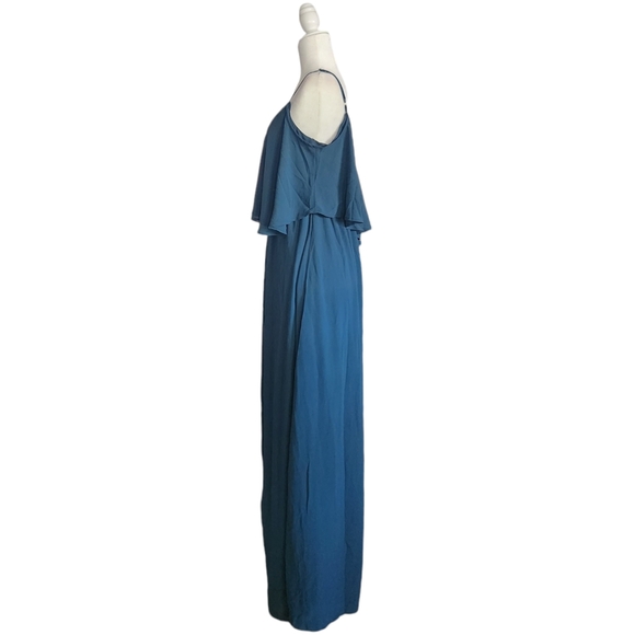 Bohme Teal Blue Off the Shoulder Maxi Dress Women's S Bridesmaid Formal - Picture 5 of 11